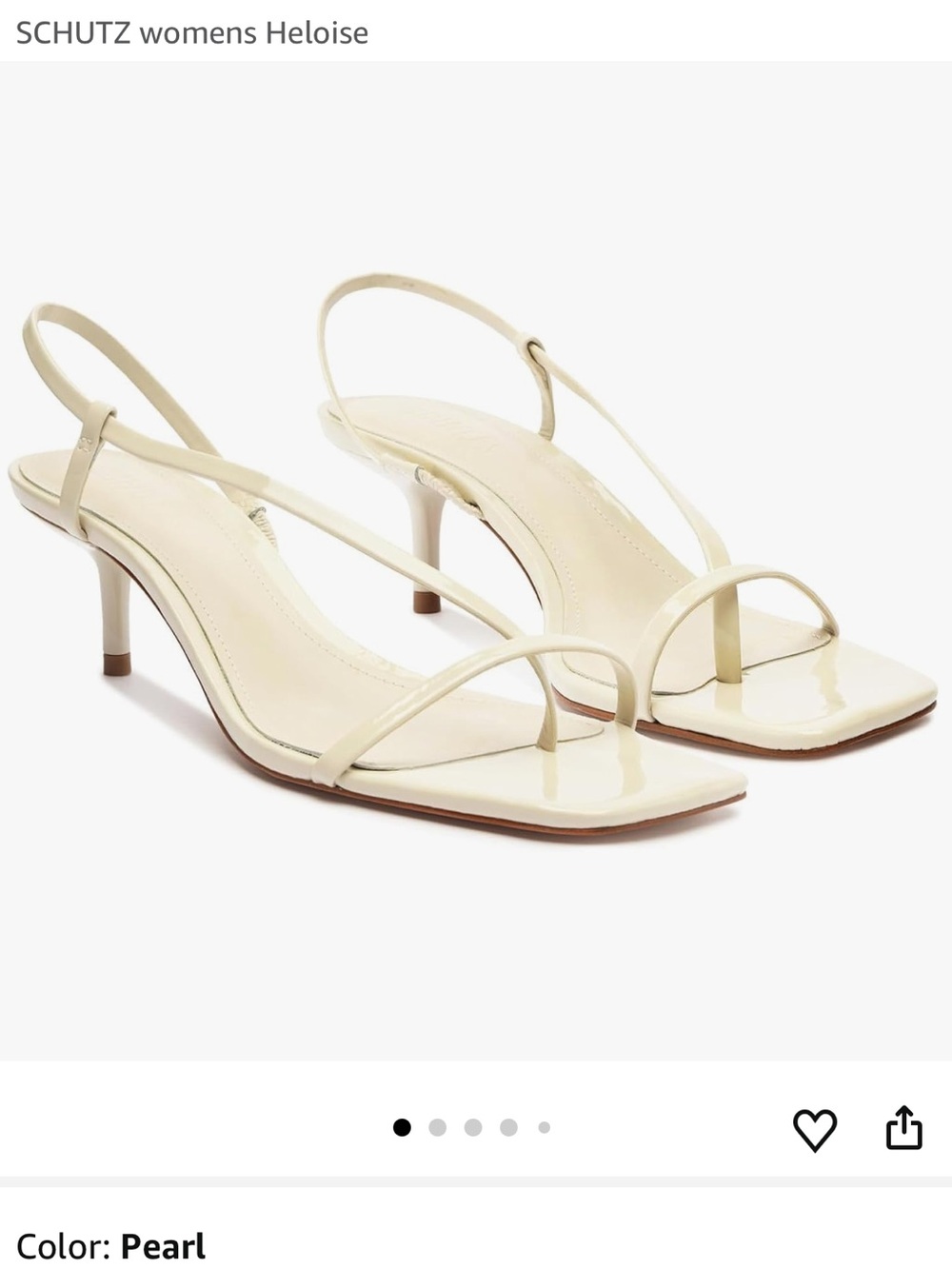 Schutz Women's Heloise Strappy Mid Heel Sandals in Pearl Size 8 (Comes with box)